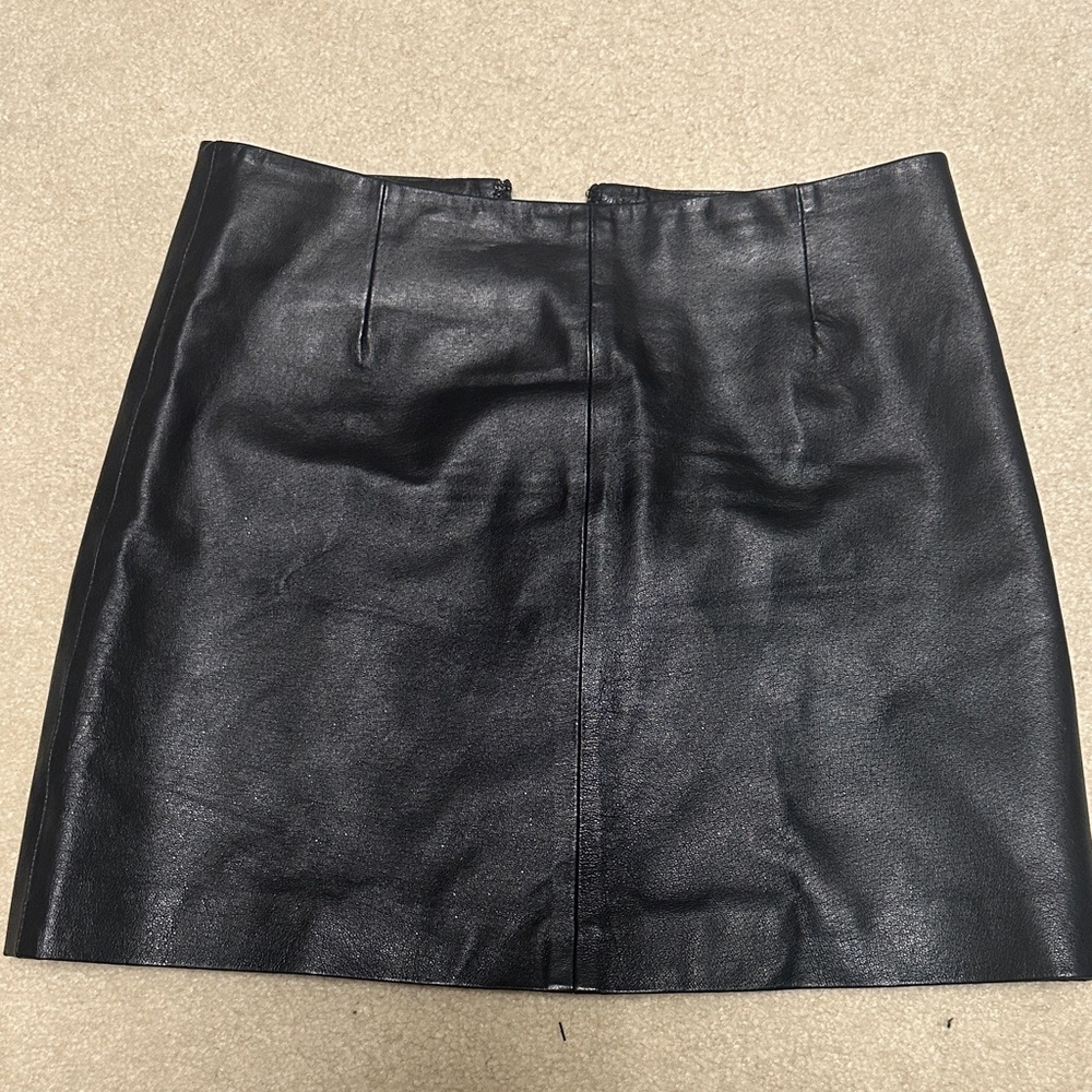 BB Dakota Black Leather Mini Skirt